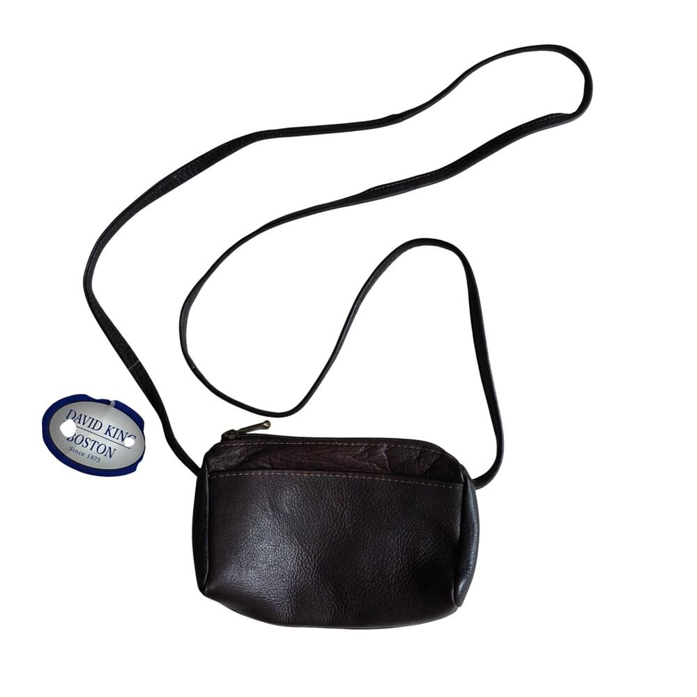 David‎ King & Co. Boston Brown Leather Crossbody Mini Bag Style 501